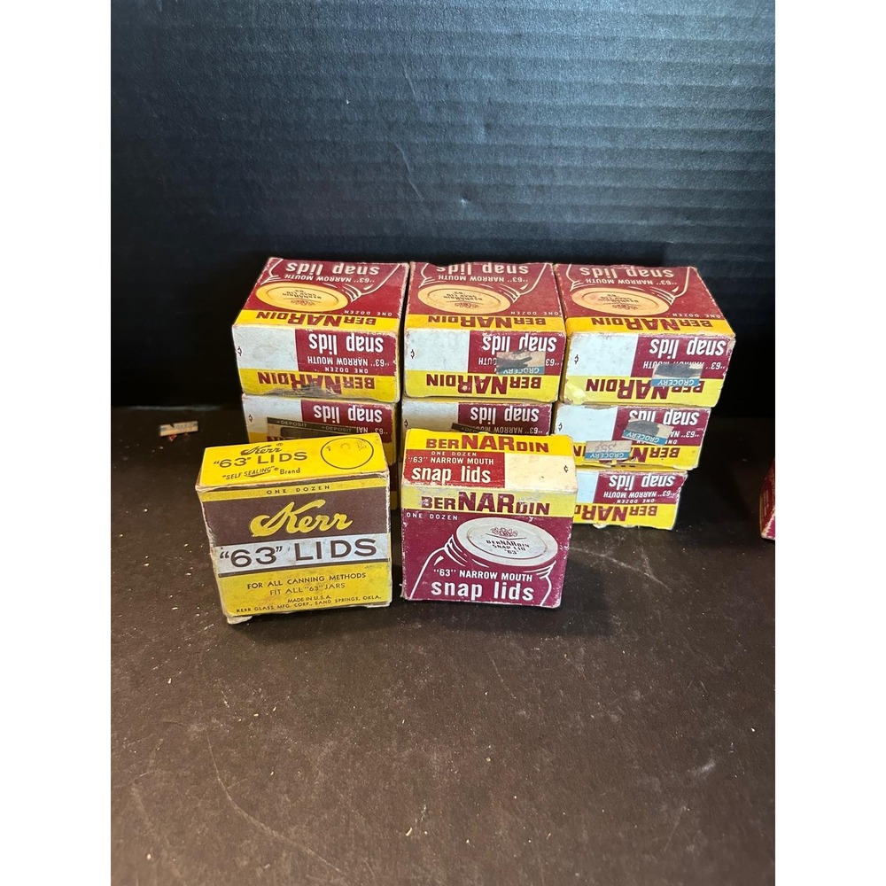 Lot Of 10 NIB Bernardin Snap Lids And 1 Kerr Box 63 Narrow 1 Standard
